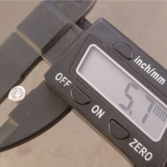 Sterling Silver Bezel Set Round CZ Stud Earrings - Picture 5 of 5